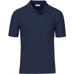 Mens Basic Pique Golf Shirt Navy Front